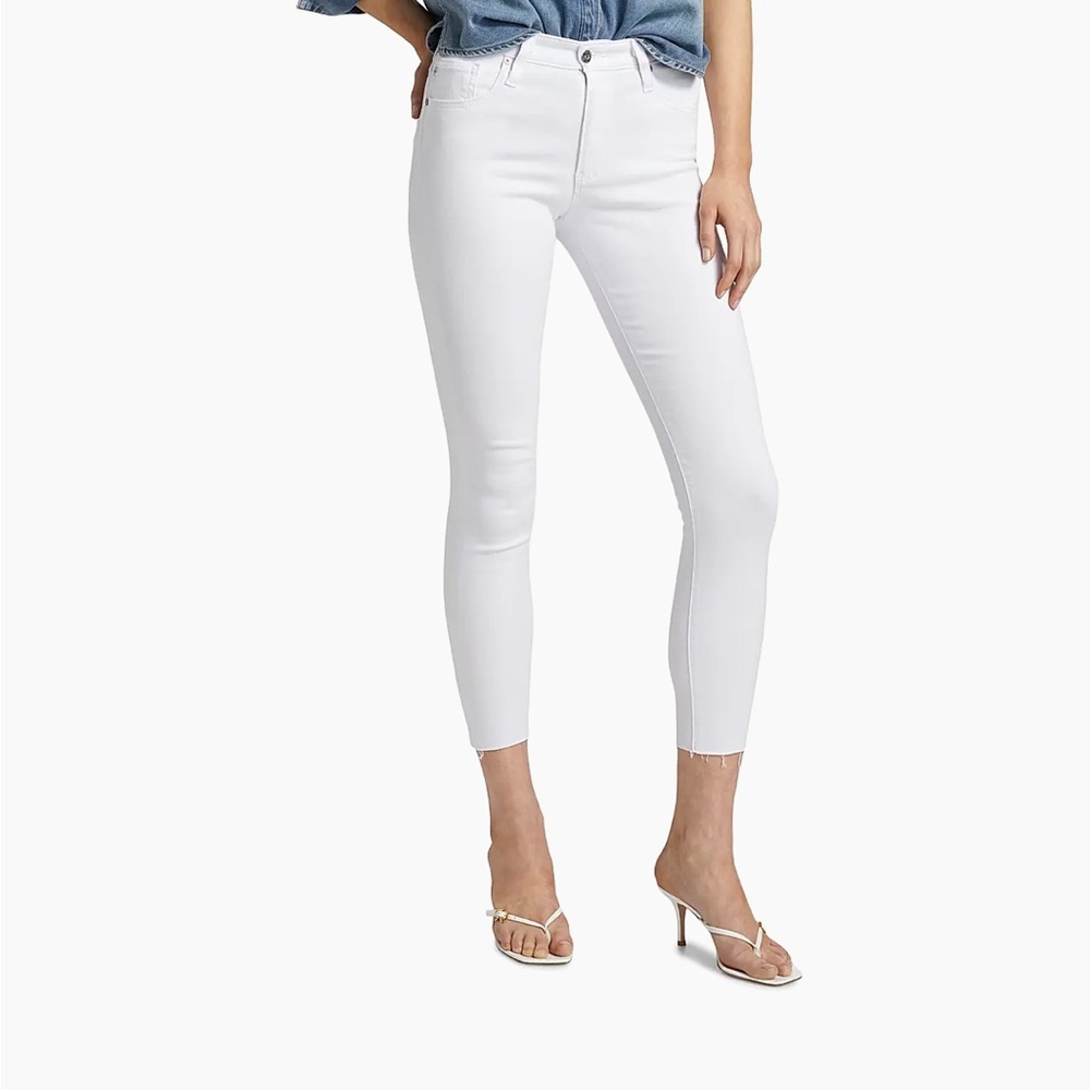 AG Adriano Goldschmied Women's Cropped White Jeans